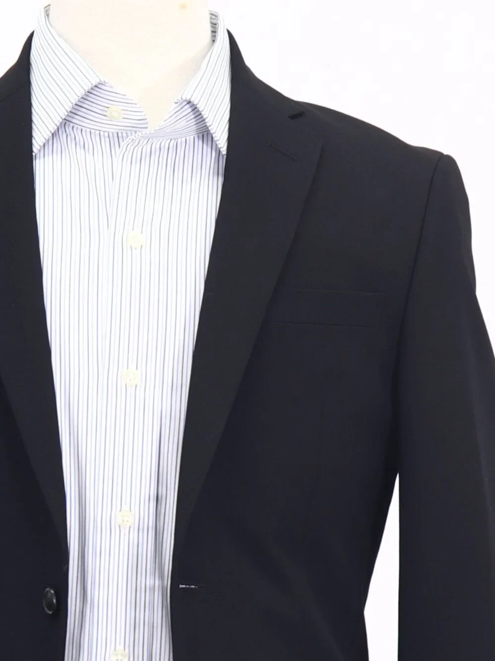 Ben Sherman 36R Black Blazer Sport Coat Jacket 2-Button Solid W889